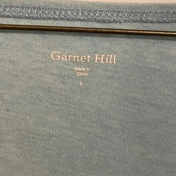 Garnet Hill Light Blue Floral Embroidered Long Sleeve Top - Picture 2 of 3